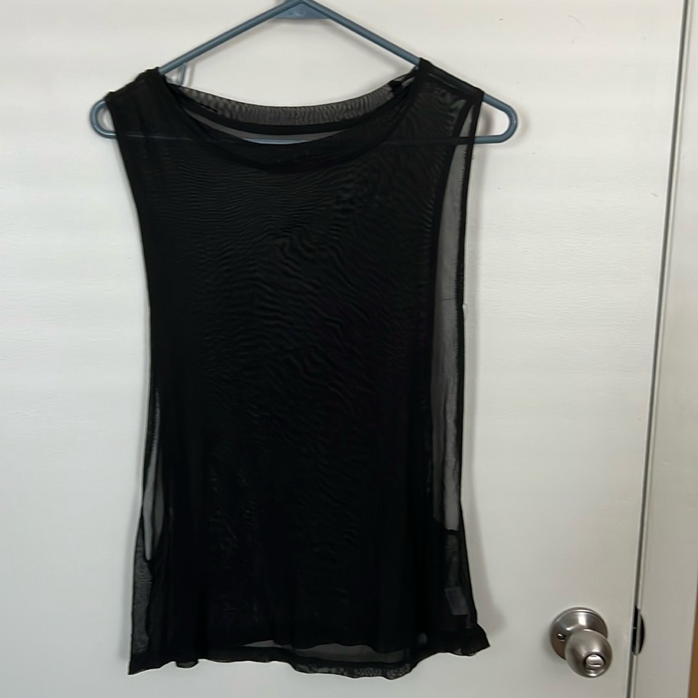 Black see-through sheer bathing suit or bra cover-up size small